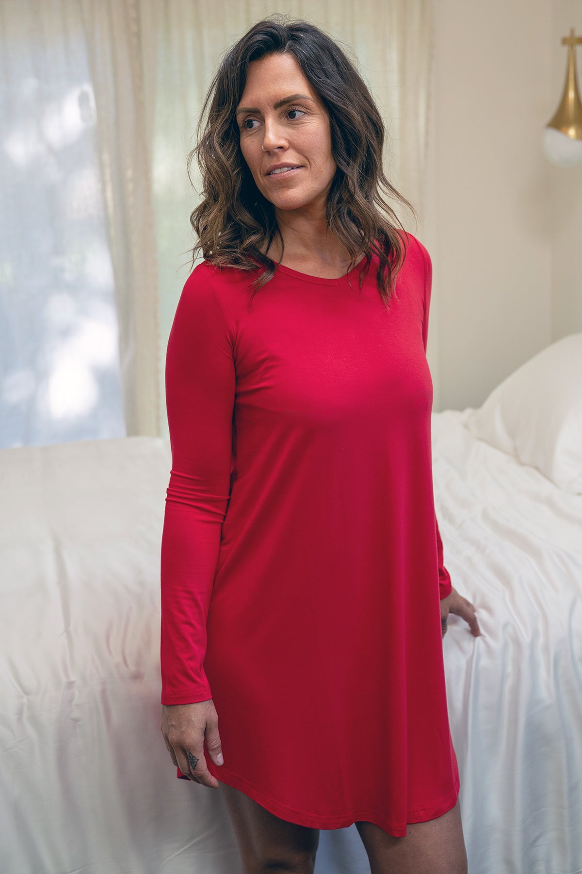 Norah Long Sleeve Bamboo Nightshirt