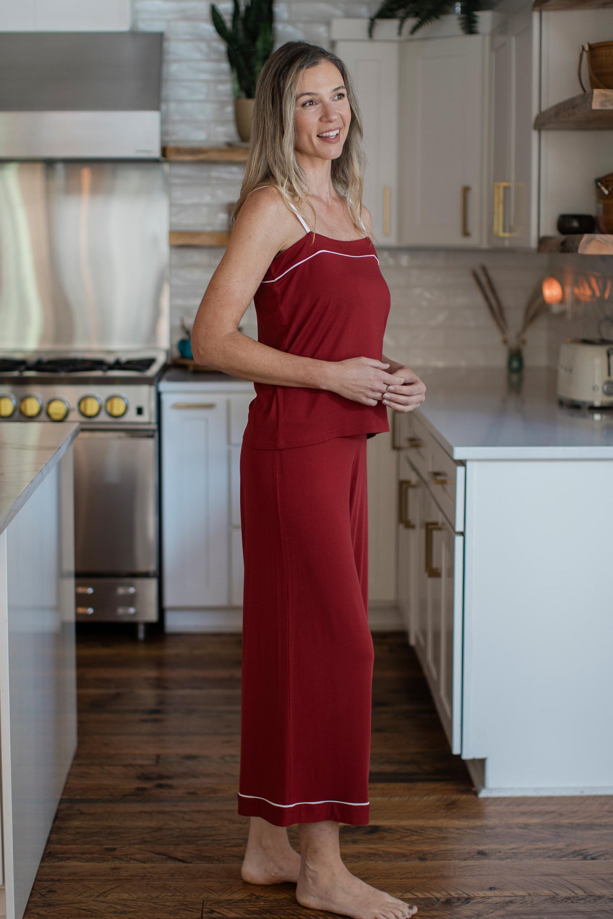 Rowan Piped Tank & Wide Leg Bamboo Pajama Set