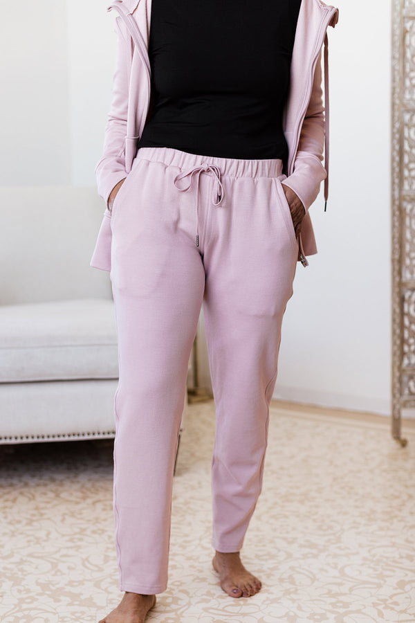 Angel Bamboo & Organic Cotton Jogger Sweatshirt Lounge Pant - 
                         			Lotus Pink
                         		