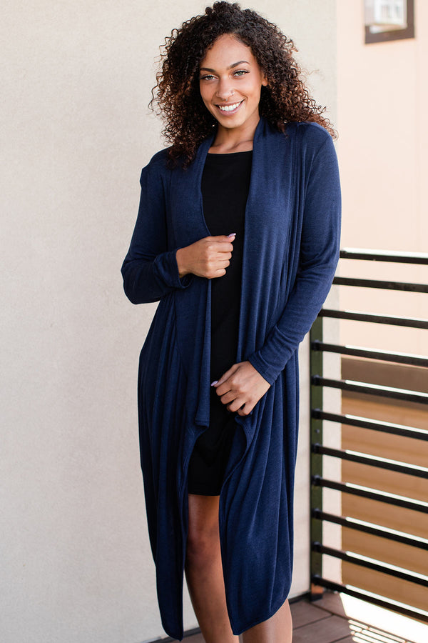 Hilary Bamboo Sweater Wrap -
Navy Heather