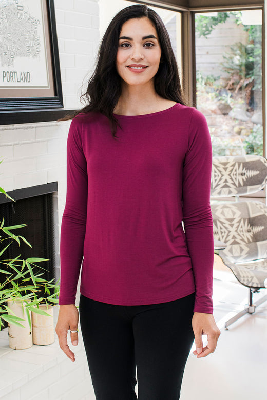 Jena Long Sleeve Bamboo Tee Shirt