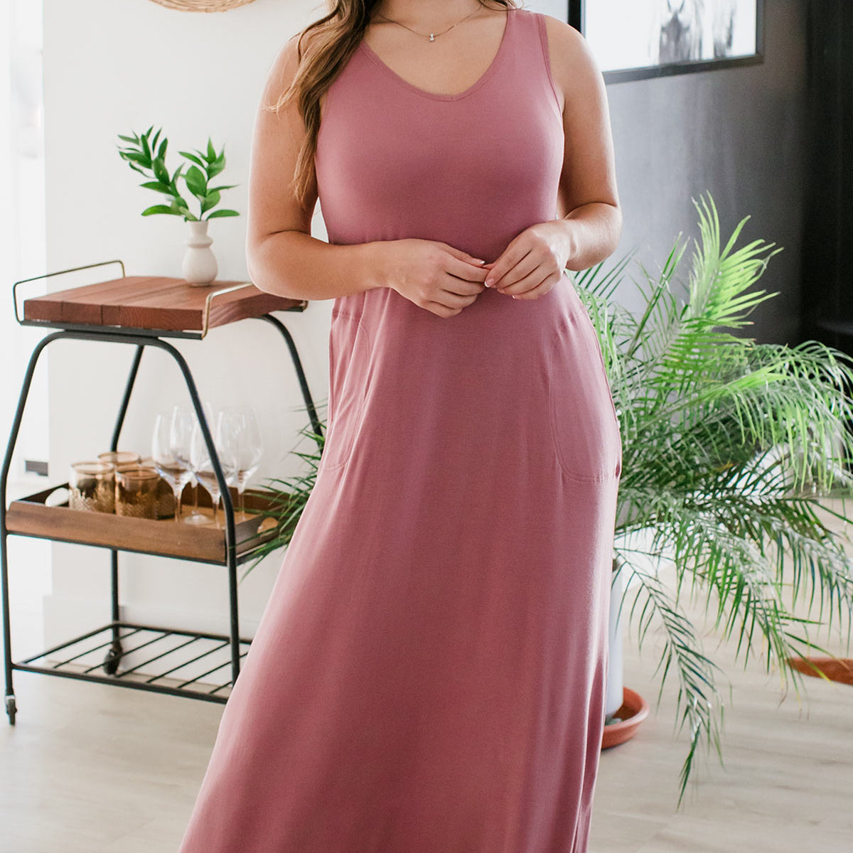 kinsley maxi dress Kinsley Slinky Maxi Dress With Hardware / Black | MESHKI