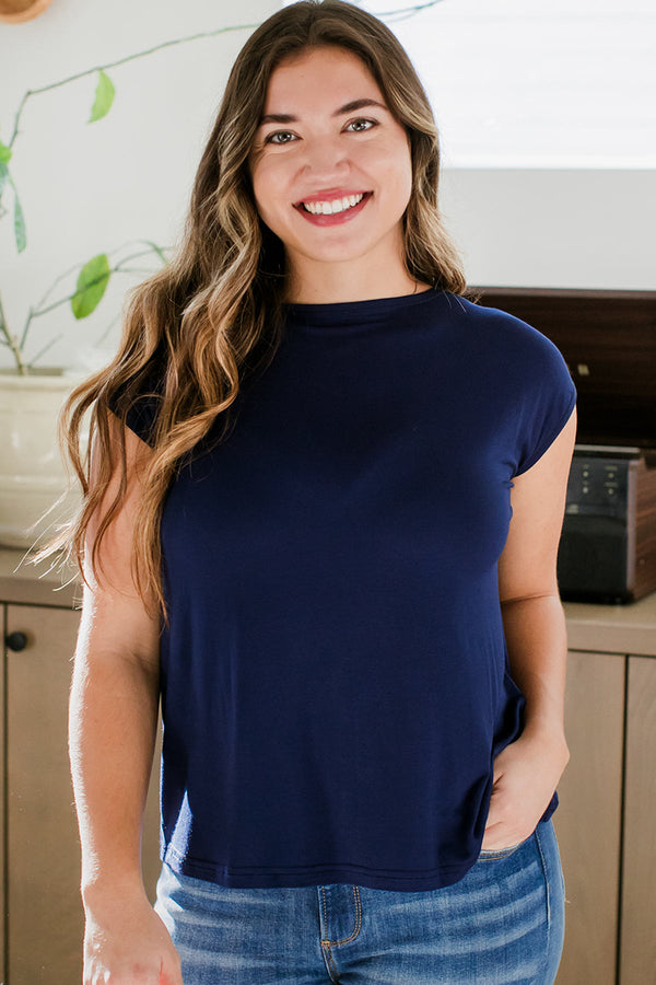 Opal Swing Bamboo Top - 
                         			Navy
                         		