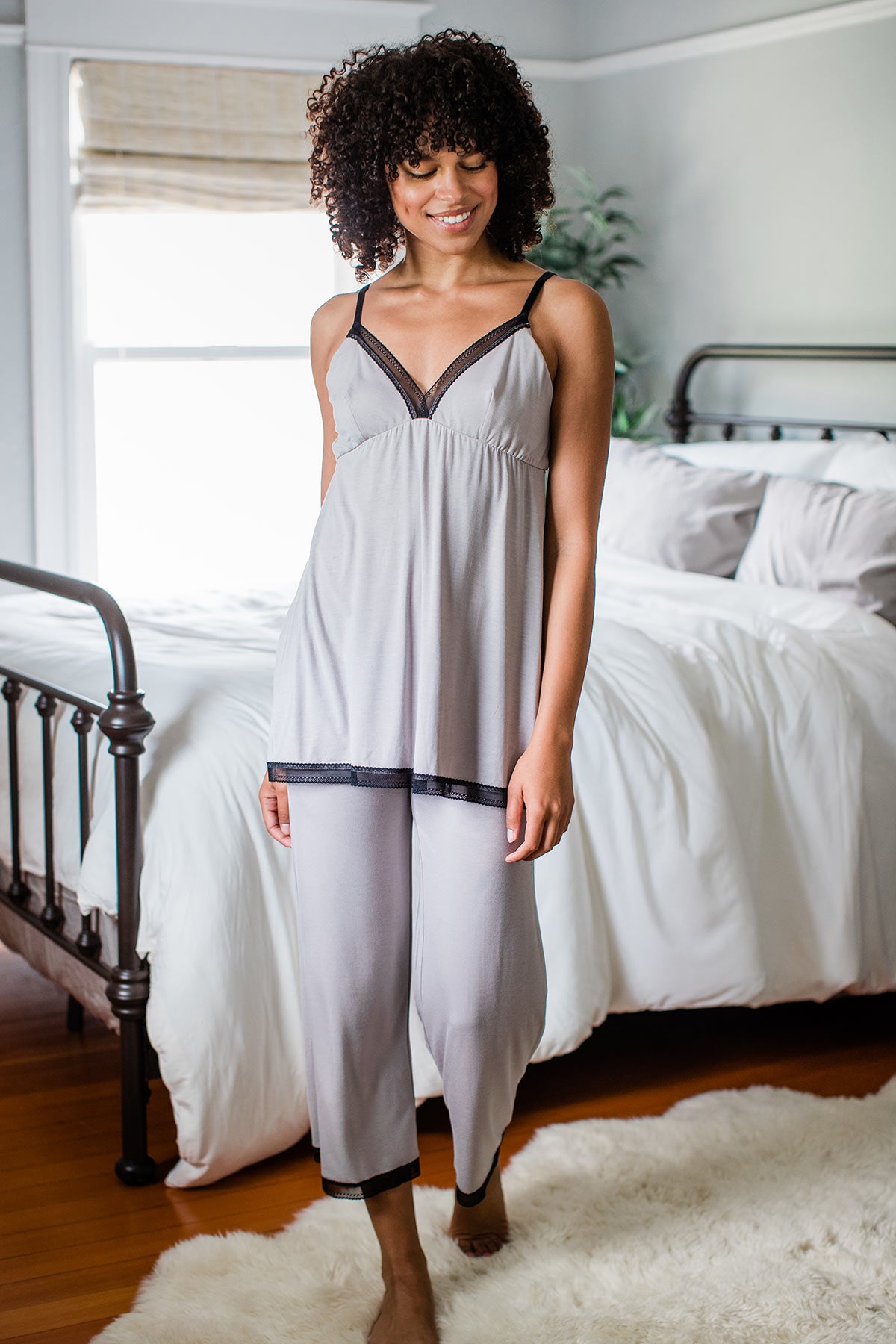 Pyjama Bambou Dentelle Iris