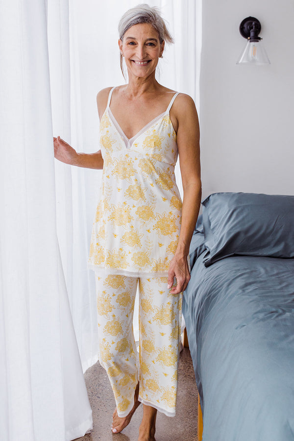 Iris Lace Bamboo Pajama Set - 
                         			Honeybee
                         		