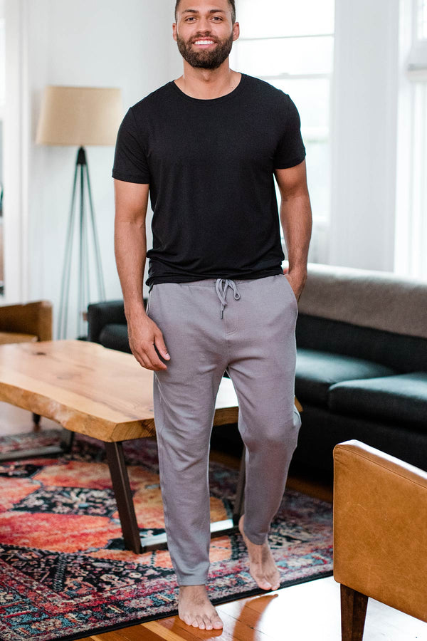 Men's Zach Bamboo & Organic Cotton Sweatshirt Jogger Lounge Pant - 
                         			Space Grey
                         		